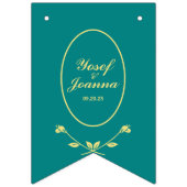 Bannière des drapeaux du Mariage turquoise Rose (Troisième drapeau)