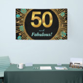 Bannière des femmes Turquoise Gold 50th Birthday (Salon professionnel)