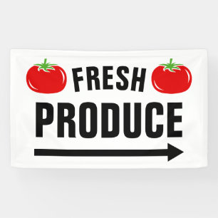 Bannière des pancartes de tomates du marché des pr