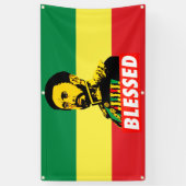 Bannière des racines de Jah Rastafari Haile Selass (Vertical)