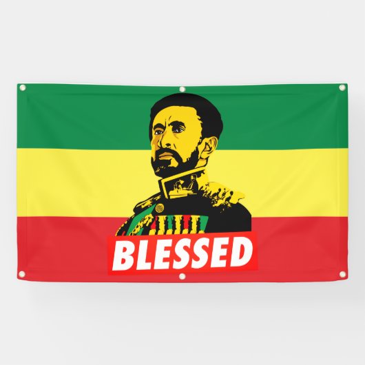 Bannière des racines de Jah Rastafari Haile Selass (Horizontal)