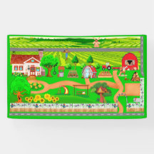 Bannière des routes agricoles pour voitures 3x5