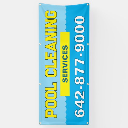 Bannière des services de nettoyage de pool (Vertical)
