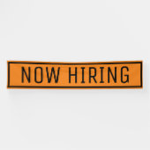 Bannière des signes Orange Now Hiring (Horizontal)
