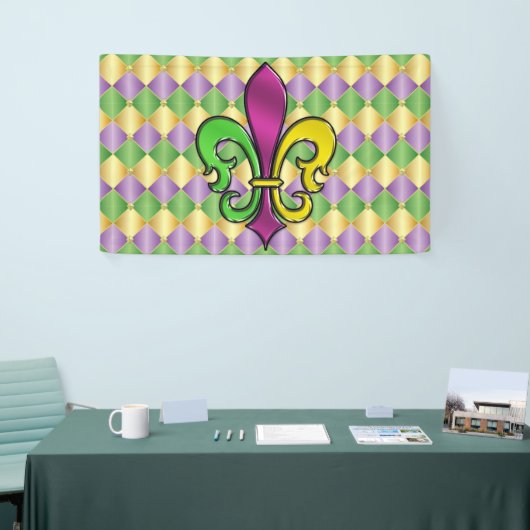 Bannière design élégante Mardi Gras Fleur De Lis (Salon professionnel)