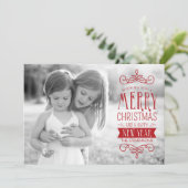 Bannière dessinée à la main en carte de vœux photo (Debout devant)