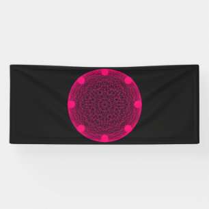 Bannière d'événement audacieuse Mandala Rose Néon