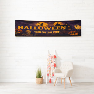 Bannière d'Halloween rétro - Crânes & Fantômes Hau
