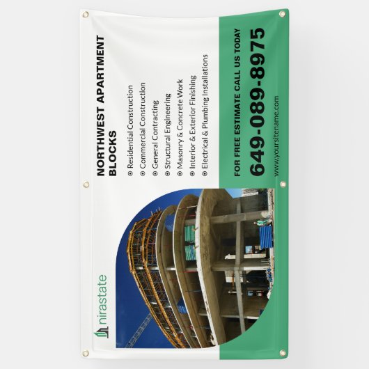 Bannière d'information pour l'entreprise de constr (Vertical)