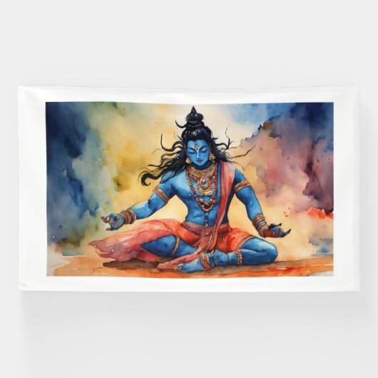 Bannière Divine Shiva : L'Art Sacré pour votre esp (Horizontal)