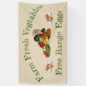 Bannière d'oeuf de ferme végétal frais et à portée (Vertical)
