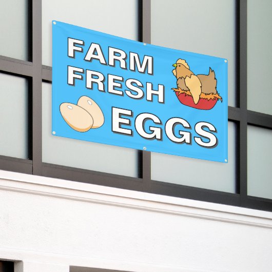 Bannière d'oeufs frais de ferme (Bâtiment extérieur)