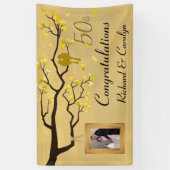 Bannière d'or d'anniversaire d'inséparables (Vertical)