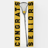 Bannière dorée de nuit Lacrosse Senior (Vertical)