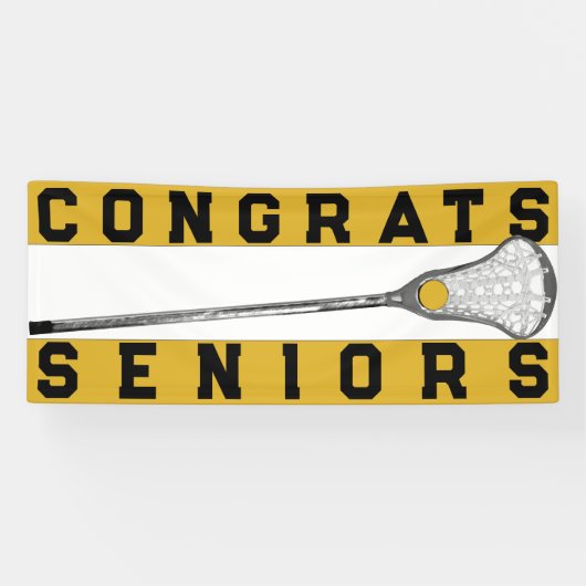 Bannière dorée de nuit Lacrosse Senior (Horizontal)