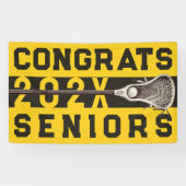 Bannière dorée jaune de nuit Lacrosse Senior (Horizontal)