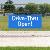 Bannière d'ouverture de la voie Drive-Thru ! (En situation)