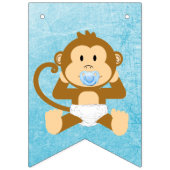 Bannière Drapeau Bleu Baby shower singe (Deuxième drapeau)