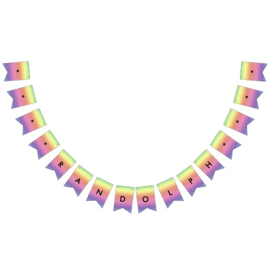 Bannière drapeau - Couleurs arc-en-ciel avec nom (Tout)