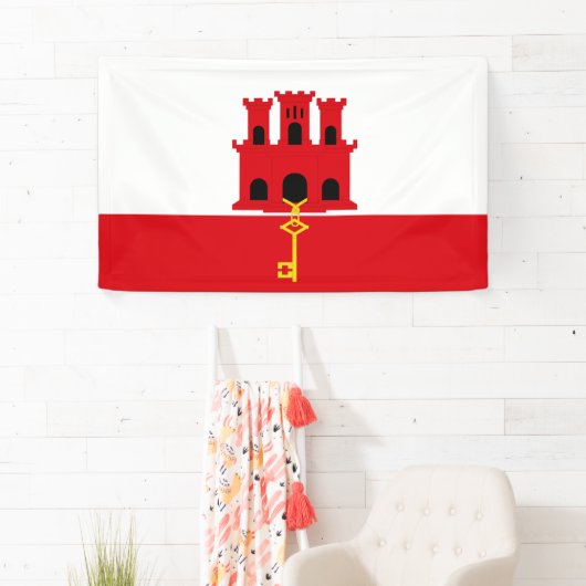 Bannière drapeau de Gibraltar (En situation)