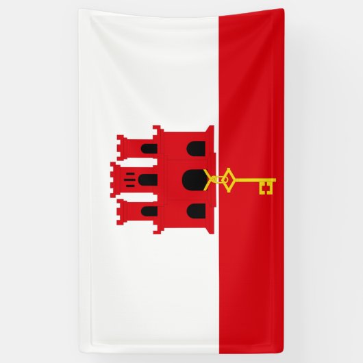 Bannière drapeau de Gibraltar (Vertical)