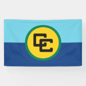 Bannière drapeau de la Communauté des Caraïbes (Horizontal)