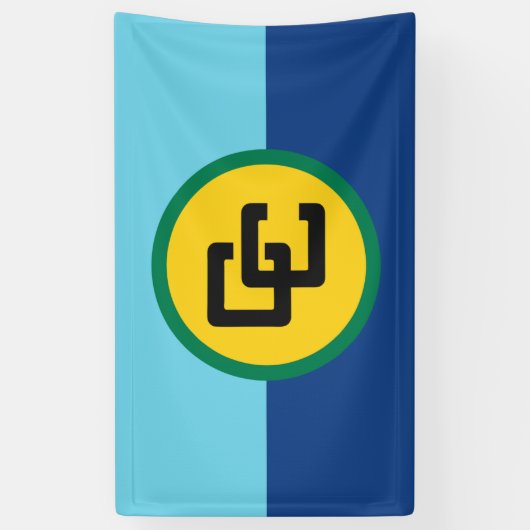 Bannière drapeau de la Communauté des Caraïbes (Vertical)