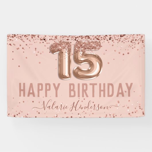 Bannière du 15e anniversaire du rose Gold Pink (Horizontal)