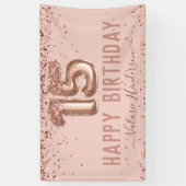 Bannière du 15e anniversaire du rose Gold Pink (Vertical)