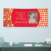 Bannière du 15e anniversaire "Red and Gold" Photo (Salon professionnel)