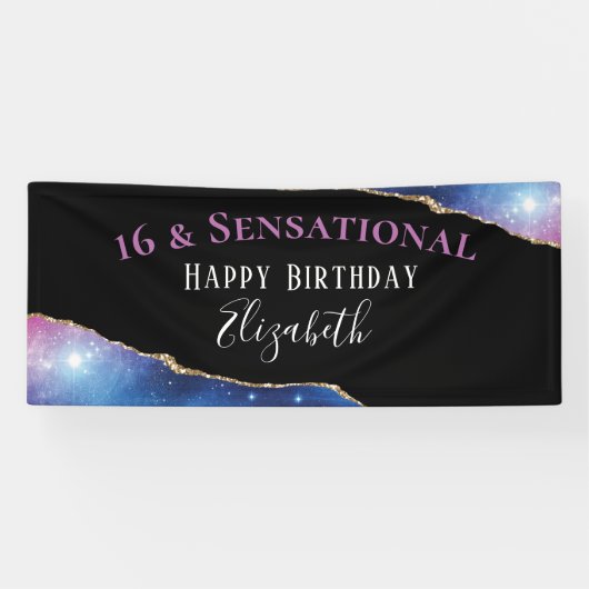 Bannière du 16e anniversaire Elegant Watercolor Pa (Horizontal)