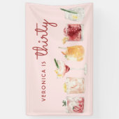 Bannière du 30e anniversaire Watercolor Cocktail P (Vertical)