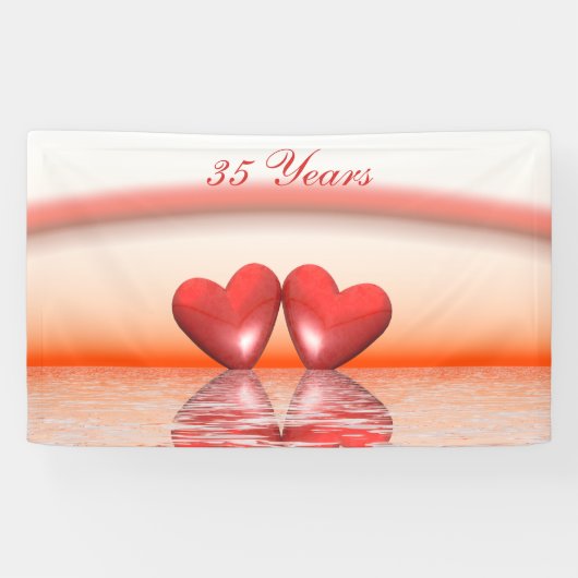 Bannière du 35e anniversaire Coral Hearts (Horizontal)
