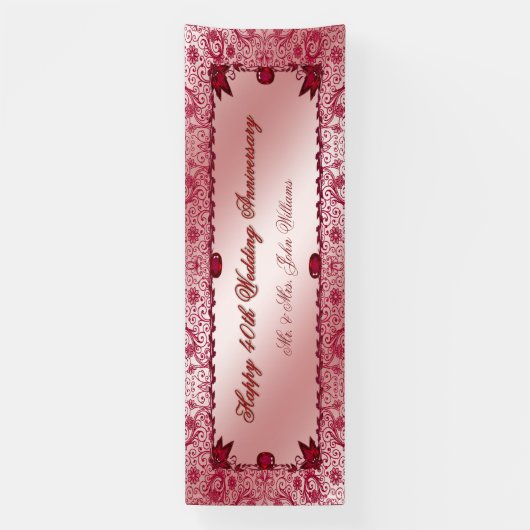 Bannière du 40e anniversaire de Ruby Happy Mariage (Verticale)