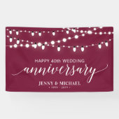 Bannière du 40e anniversaire du Mariage Red Modern (Horizontal)