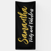 Bannière du 40e anniversaire en noir et or (Vertical)