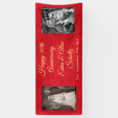 Bannière du 40e anniversaire Ruby Red and Gold (Vertical)
