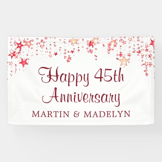 Bannière du 45e anniversaire de Ruby Red Stars (Horizontal)
