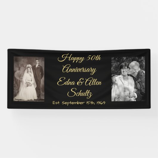 Bannière du 50e anniversaire Black and Gold (Horizontal)
