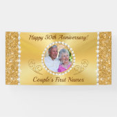 Bannière du 50e anniversaire d'or personnalisée (Horizontal)