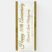 Bannière du 50e anniversaire, or et blanc (Vertical)