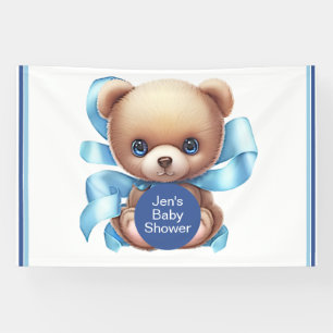 Bannière du Baby shower Bleu Teddy Bear