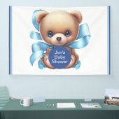 Bannière du Baby shower Bleu Teddy Bear (Salon professionnel)