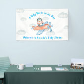 Bannière du Baby shower Blue Boy Avion Penguin (Salon professionnel)