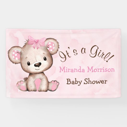 Bannière du Baby shower de l’ours en peluche de la (Horizontal)