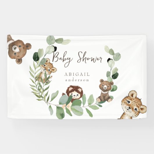 Bannière du Baby shower de la forêt animale (Horizontal)