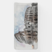 Bannière du Colisée d'aquarelle - Rome Italie (Verticale)