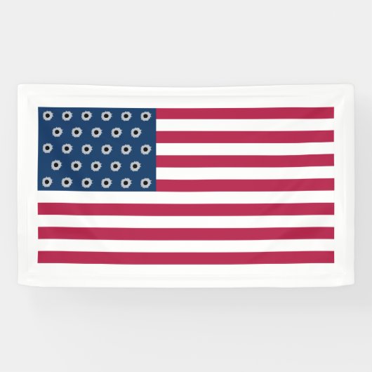 Bannière du drapeau américain avec impacts de ball (Horizontal)