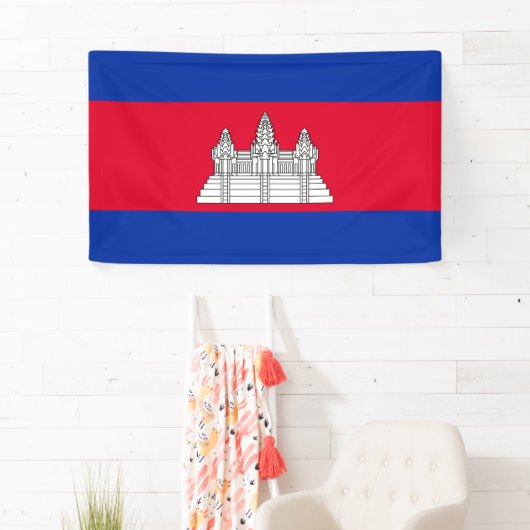 Bannière du drapeau cambodgien (En situation)
