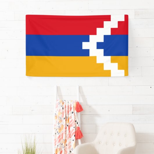 Bannière du drapeau d'Artsakh (En situation)